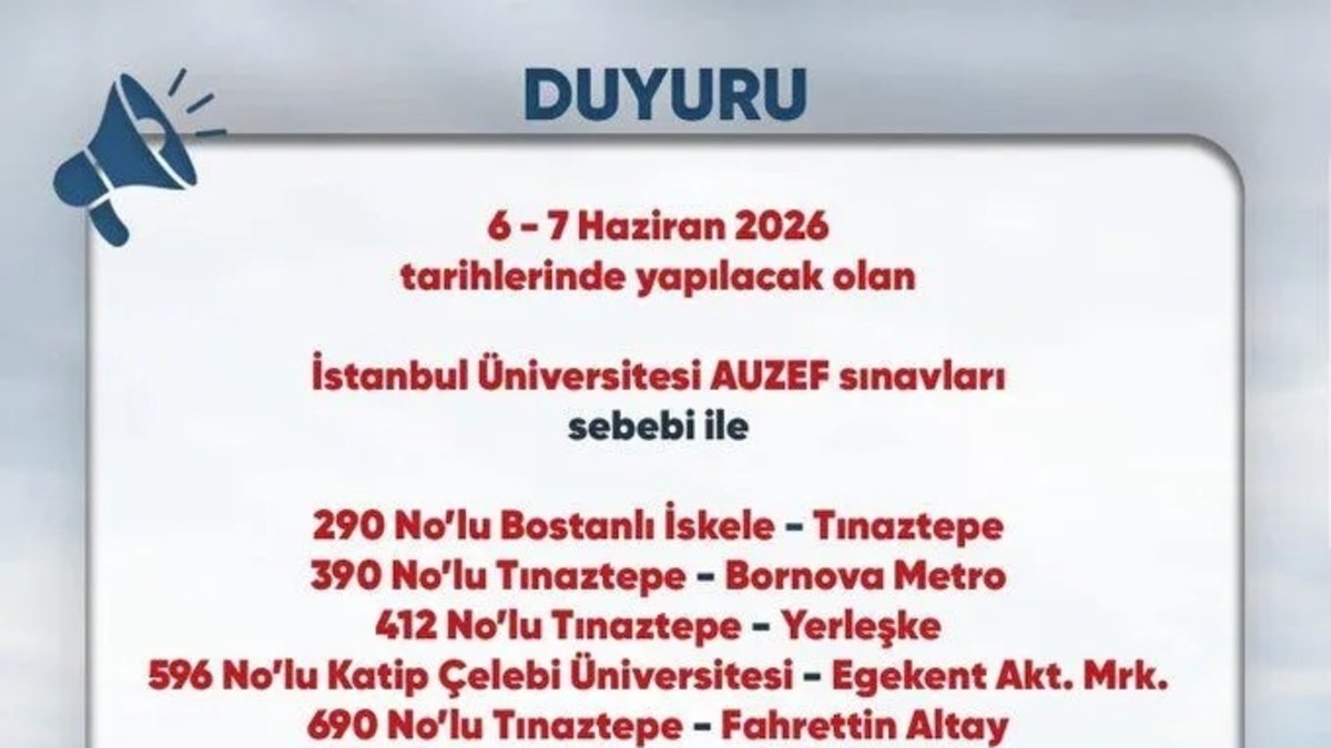 İzmir'de 5 hattın sınav saatlerine göre çalışacağı açıklandı