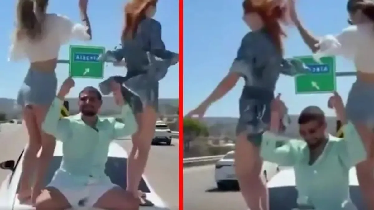 İzmir'de araç üzerine çıkıp dans ettiler